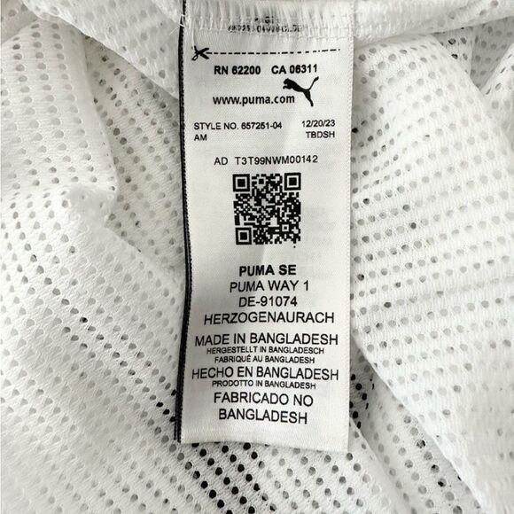 Puma White Mesh Tank Top Training Vest Bib Black Puma Logo Men’s Size Medium - Picture 3 of 6